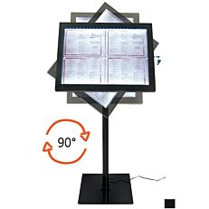 Stand πληροφοριών μαύρο LED, 4xA4