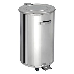 Κάδος απορριμμάτων inox με ρόδες 70lt