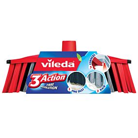 Σκούπα VILEDA 3 action 3 σε 1 με χοντρό κάλυκα μαύρη-κόκκινη
