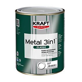 Χρώμα KRAFT Metal 3 σε 1 αντισκωριακό, λείο γυαλιστερό μαύρο