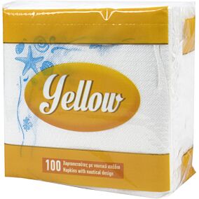Χαρτοπετσέτες YELLOW με ναυτικό σχέδιο 100φύλλα 33x33cm