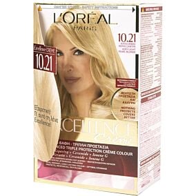 Βαφή μαλλιών L'OREAL excellence κατάξανθο περλέ σαντρέ no.10.21