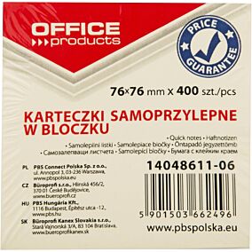 Χαρτάκια σημειώσεων OFFICE PR κύβος κίτρινα 400φύλλων 76x76cm
