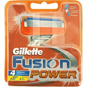 GILLETTE ανταλλακτικά ξυραφάκια Fusion power 4τεμ