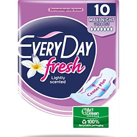 Σερβιέτες EVERYDAY Maxi Night Ultra Plus Fresh με φτερά (10τεμ.)