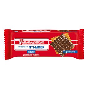 Μπισκότα ΠΑΠΑΔΟΠΟΥΛΟΥ ΠΤΙ ΜΠΕΡ με σοκολάτα γάλακτος (89g)
