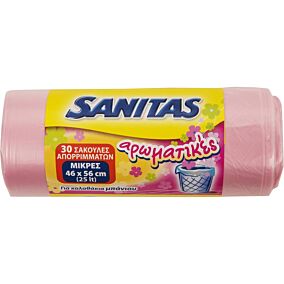 Σακούλες απορριμμάτων SANITAS αρωματικές, μικρές 46x56cm (30τεμ.)