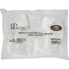 Γάντια PRACTIC μίας χρήσης διάφανα (100τεμ.)
