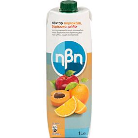 Χυμός ΗΒΗ νέκταρ πορτοκάλι μήλο, βερίκοκο (1lt)