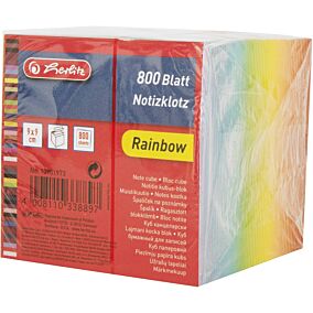 Χαρτάκια σημειώσεων HERLITZ κύβος rainbow 800φύλλων 9x9cm