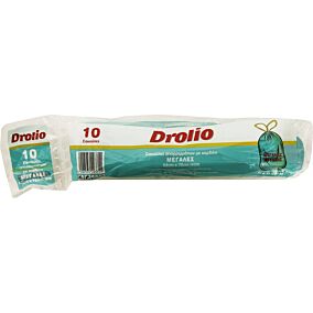 Σακούλες απορριμμάτων DROLIO με κορδόνι μεγάλες 52x75cm (10τεμ.)