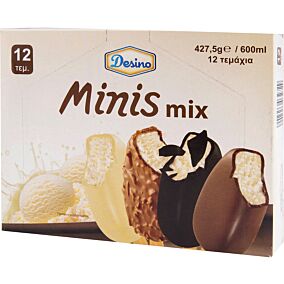 Παγωτό DESINO mini mix ξυλάκι συσκευασία (12x50ml)