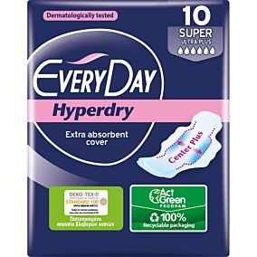 Σερβιέτες EVERYDAY Hyperdry Super Ultra Plus με φτερά (10τεμ.)