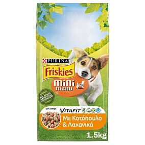 Ξηρά τροφή FRISKIES σκύλου mini menu με κοτόπουλο και λαχανικά (1,5kg)