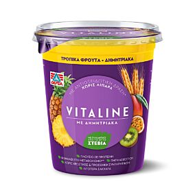 Γιαούρτι VITALINE τροπικά φρούτα και δημητριακά (380g)