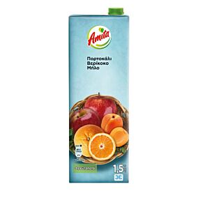 Φρουτοποτό AMITA πορτοκάλι, μήλο, βερίκοκο (1,5lt)