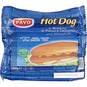 Λουκάνικα PAVO τύπου Φρανκφούρτης halal (1kg)