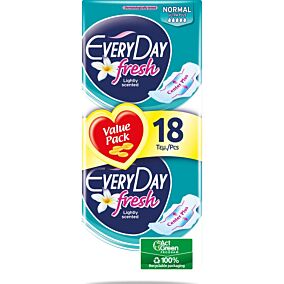 Σερβιέτες EVERYDAY Ultra Plus Normal Fresh με φτερά (18τεμ.)