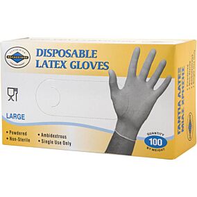 Γάντια ΘΑΛΑΣΣΙΝΟΣ μίας χρήσης latex, large (100τεμ.)