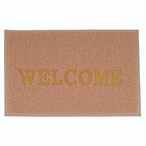 Ταπέτο GRID μπέζ "WELCOME" (60x90cm)
