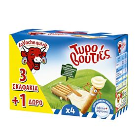 Τυρί LA VACHE QUI RIT τυροβουτιές 3+1 ΔΩΡΟ (140g)