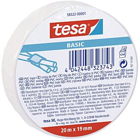 Ταινία TESA ηλεκτρομονωτική λευκή 20m x 19mm