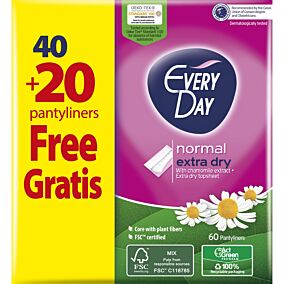 Σερβιετάκια EVERYDAY Extra Dry Normal με χαμομήλι (60τεμ.)