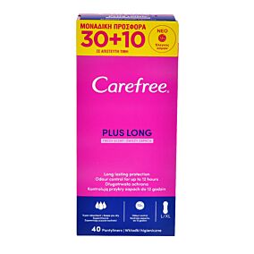Σερβιέτες CAREFREE plus long 30+10 ΔΩΡΟ (40τεμ.)