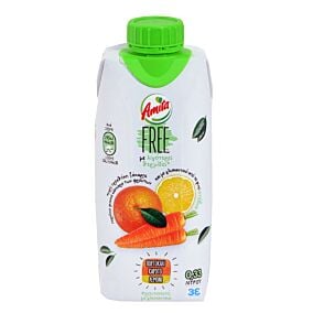 Χυμός AMITA Free πορτοκάλι, καρότο, λεμόνι (330ml)