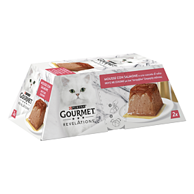 Τροφή GOURMET Revelations γάτας με γεύση μους σολωμό (2x57g)