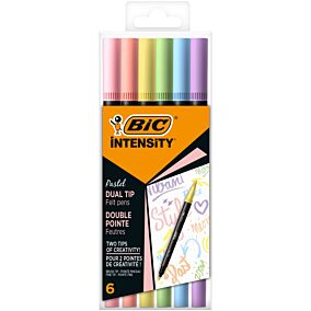 BIC παστέλ μαρκαδόροι με διπλή μύτη 6τεμ.