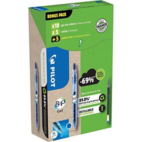 PILOT στυλό Gel B2P μπλέ 0.7mm με ανταλλακτικό 10τεμ.+10τεμ.