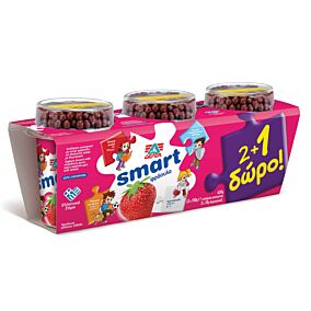ΔΕΛΤΑ Smart επιδόρπιο φράουλα 2x140g 1+1 ΔΩΡΟ