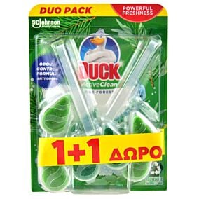 DUCK αποσμητικό τουαλέτας Active Clean Pine Forest 1+1 ΔΩΡΟ