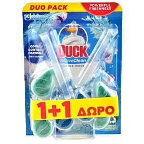 DUCK αποσμητικό τουαλέτας Active Clean Marine Wave 1+1 ΔΩΡΟ