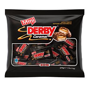 Γκοφρέτα ΙΟΝ Derby Mini διπλή γέμιση καρύδας και καραμέλας (270g)