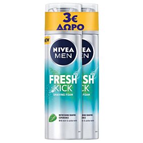 NIVEA αφρός ξυρίσματος Fresh Kick 2x200ml -3E