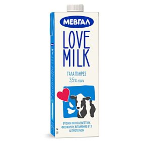 ΜΕΒΓΑΛ γάλα love milk υψηλής παστερίωσης 3,5% λιπαρά 1lt